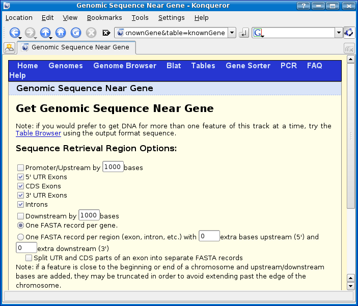 Genome Browser - SMN1 (human) - Get genomic sequence