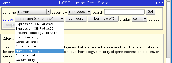 Gene Sorter - Name Similarity